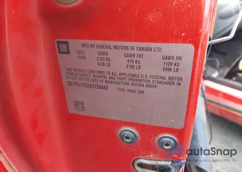 2010 Chevrolet Camaro 2Lt z USA, uszkodzony, nr VIN 2G1FG1EV2A9159442